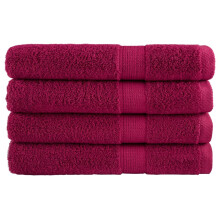 Berkfield Premium Towels "SOLUND" 4 pcs Bordeaux 100x200 cm 600 gsm