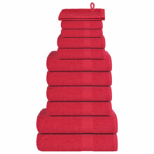 Berkfield 12 Piece Towel Set "FROGN" Red 360 gsm