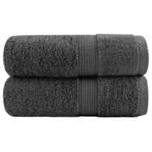 Berkfield Premium Guest Towels "SOLUND" 2 pcs Anthracite 30x50 cm 600 gsm