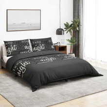 Berkfield Duvet Cover Set Black 155x220 cm Cotton