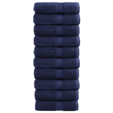 Berkfield Premium Wash Towels "SOLUND" 10 pcs Navy Blue 30x30 cm 600 gsm
