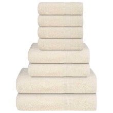 Berkfield 8 Piece Towel Set "FROGN" Cream 360 gsm