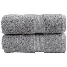Berkfield Premium Guest Towels "SOLUND" 2 pcs Grey 30x50 cm 600 gsm