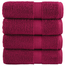 Berkfield Premium Wash Towels "SOLUND" 4 pcs Bordeaux 30x30 cm 600 gsm