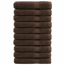 Berkfield Premium Sauna Towels "SOLUND" 10 pcs Brown 80x200 cm 600 gsm