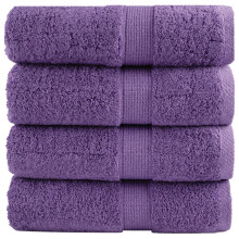 Berkfield Premium Guest Towels SOLUND 4 pcs Purple 30x50 cm 600 gsm