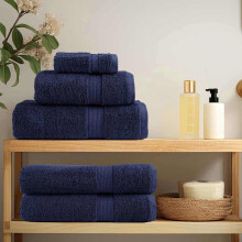 Berkfield Guest Towel SOLUND 10 pcs Navy Blue 15 x 21 cm 550 gsm