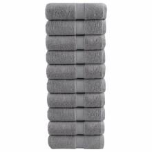 Berkfield Premium Guest Towels "SOLUND" 10 pcs Grey 30x50 cm 600 gsm