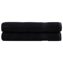 Berkfield Premium Sauna Towels SOLUND 2 pcs Black 80x200 cm 600 gsm
