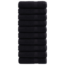 Berkfield Premium Bath Towels "SOLUND" 10 pcs Black 100x150 cm 600 gsm