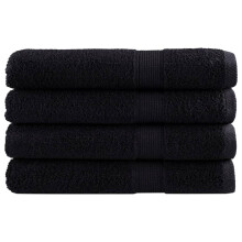 Berkfield Premium Towels SOLUND 4 pcs Black 100x200 cm 600 gsm
