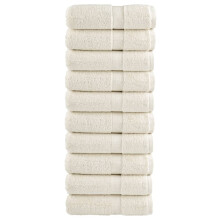 Berkfield Premium Wash Towels SOLUND 10 pcs Cream 30x30 cm 600 gsm