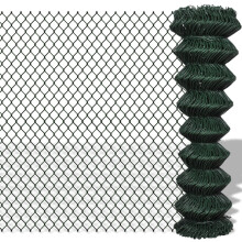 Berkfield Chain Link Fence Steel 1,5x15 m Green