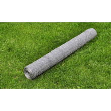Berkfield Chicken Wire Fence Galvanised Steel 25x1 m Silver