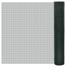 Berkfield Chicken Wire Fence Galvanised with PVC Coating 10x1 m Green