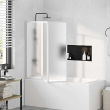 Shower Bath Screen Wall 117 x 120 cm 3 Panels Foldable