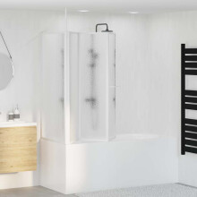 Shower Bath Screen Wall L Shape 70 x 120 x 137 cm 4 Panels Foldable