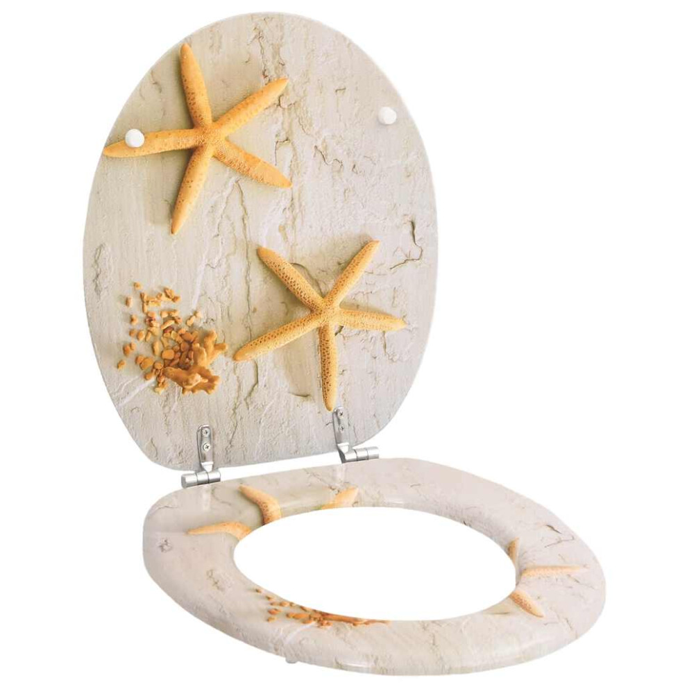 Berkfield Wc Toilet Seat Mdf Lid Starfish 3252364512683