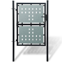 Berkfield Black Single Door Fence Gate 100x150 cm