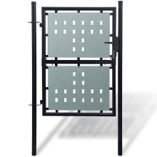 Berkfield Black Single Door Fence Gate 100x200 cm