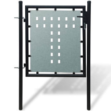 Berkfield Black Single Door Fence Gate 100x75 cm