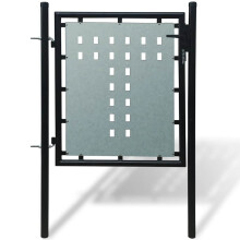 Berkfield Black Single Door Fence Gate 100x100 cm