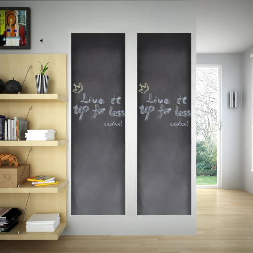 Berkfield Wall Sticker Blackboard 0.6 x 3 m 2 Rolls with Chalks