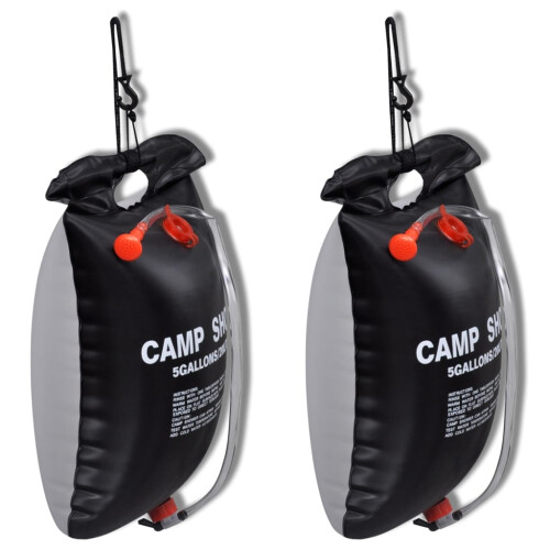 Camp Shower Solar Shower Outdoor Bath 20 L 2 pcs