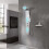 Berkfield Shower Panel System Stainless Steel Curved 1