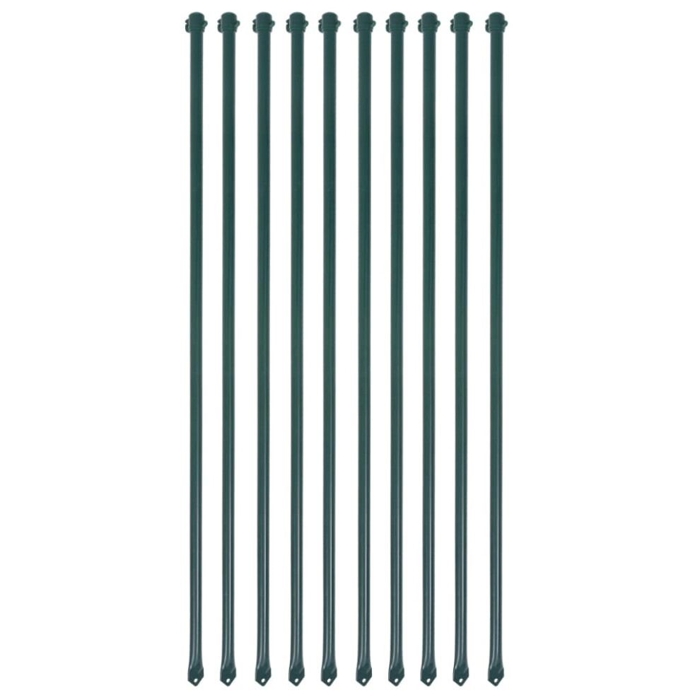 Berkfield Garden Posts 10 Pcs 1 M Metal Green 4308280860557