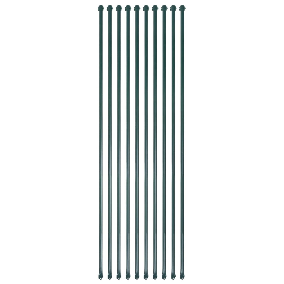 Berkfield Garden Posts 10 Pcs 1.5 M Metal Green 978000147776