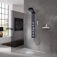 Berkfield Shower Panel System Glass Brown