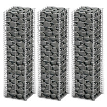 Berkfield Gabion Set 3 pcs Galvanised Wire 25 x 25 x 100 cm