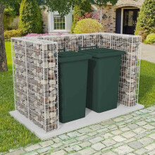 Berkfield Gabion Double Wheelie Bin Surround Steel 180x100x120 cm