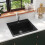 Berkfield Granite Kitchen Sink Single Basin Black 1