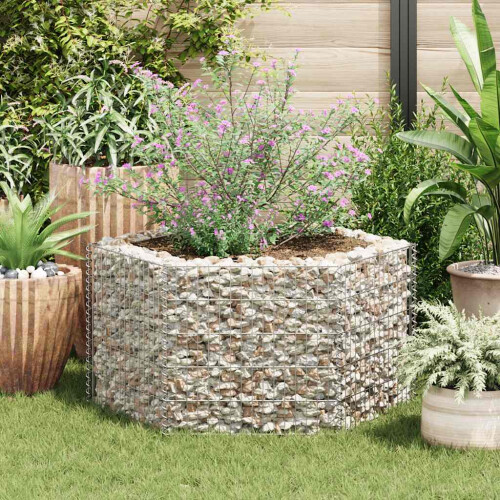 Berkfield Hexagonal Gabion Raised Bed 100x90x50 cm