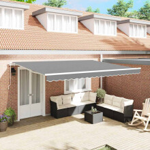 Berkfield Awning Frame Manual White 400 x 300 cm Aluminium