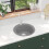 Berkfield Granite Kitchen Sink Single Basin Round Grey 1