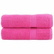 Berkfield Premium Hand Towels SOLUND 2 pcs Pink 50x100 cm 600 gsm