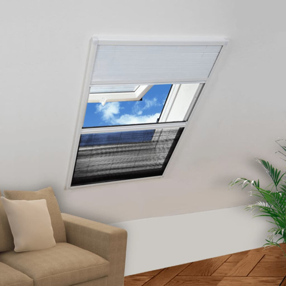 Berkfield Plisse Insect Screen For Windows Aluminium 60X80 Cm With Shade 6261166850838