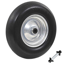 Berkfield Wheelbarrow Wheel with Axle Solid PU 4.00-8 390 mm