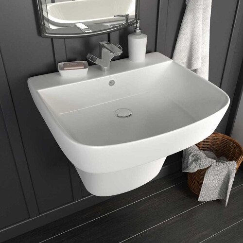 Berkfield Basin White 50 x 45 x 41 cm Glazed Ceramic