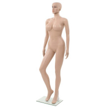 Berkfield Female Mannequin with Glass Base Beige 180 cm