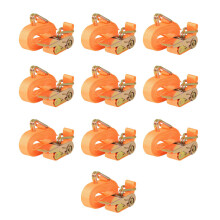 Berkfield Ratchet Tie Down Straps 10pcs 0.4 Tonnes 6mx25mm Orange