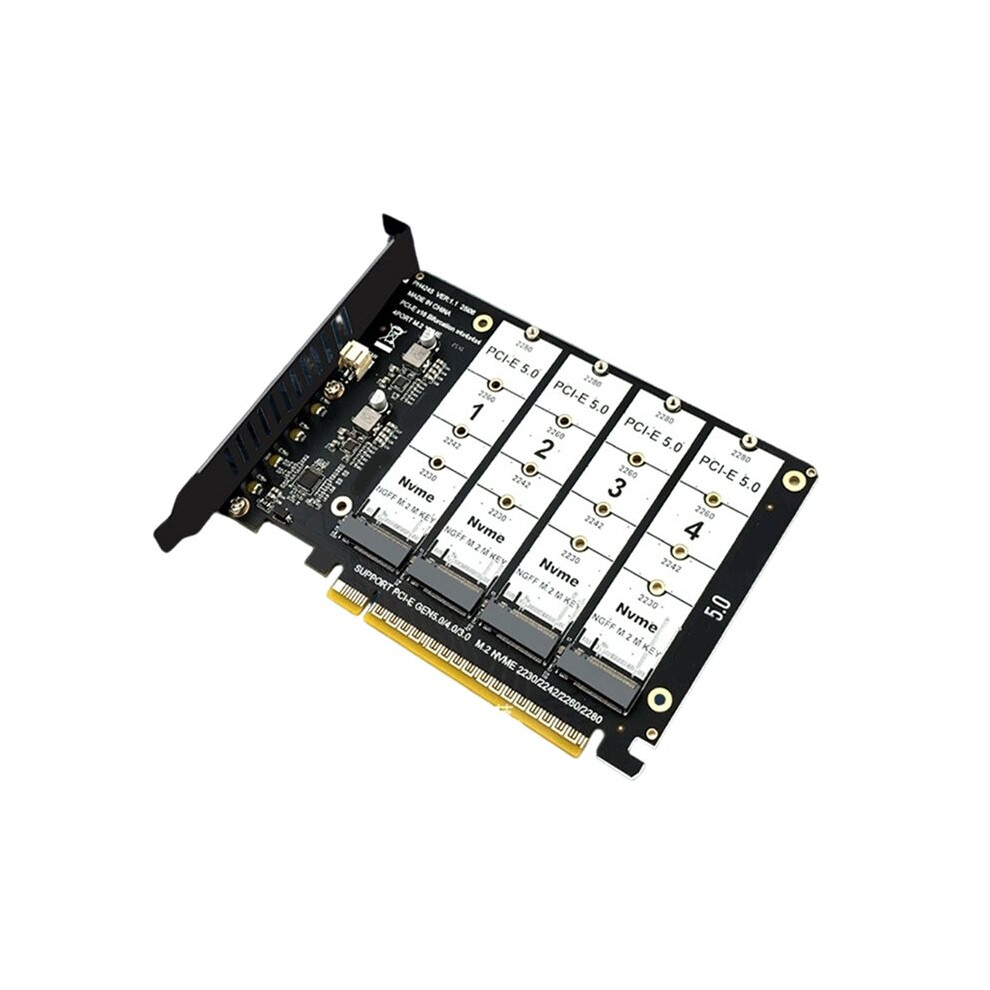 Pcie X16 To 4 Nvme Ssd Expansion Card M.2 2280 Adapter Solid State Hard Disk Converter Board 4712193303733