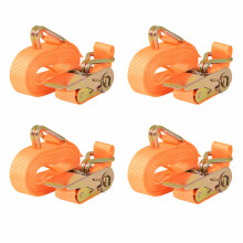 Berkfield Ratchet Tie Down Straps 4 pcs 0.4 Tonnes 6mx25mm Orange
