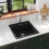 Berkfield Granite Kitchen Sink Single Basin Black 1