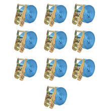 Berkfield Ratchet Tie Down Straps 10 pcs 2 Tonnes 6mx38mm Blue
