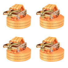 Berkfield Ratchet Tie Down Straps 4 pcs 1 Tonnes 6mx38mm Orange