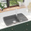 Berkfield Granite Kitchen Sink Single Basin Grey 1